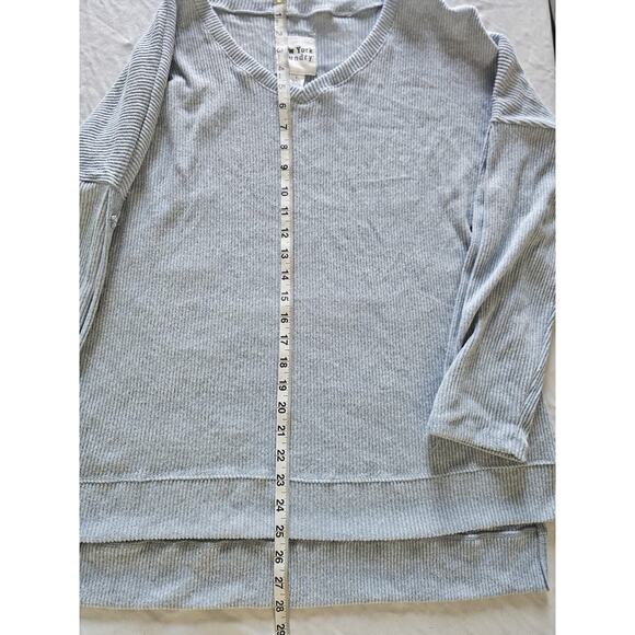 New York Laundry Sweater Sz XL Ribbed Button Sleeve High Low Loose Fit New - Picture 8 of 10